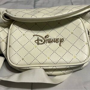 Loungefly Disney Logo Quilted White Cream Fanny Pack